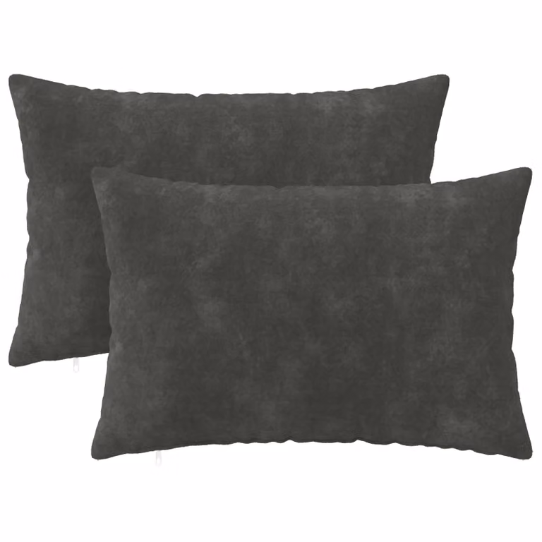 Set di 2 federe vidaXL HEERLEN in microfibra color antracite, L 50 cm x P 70 cm