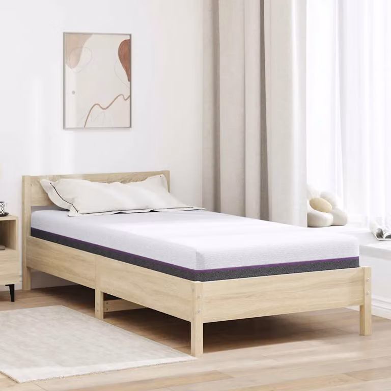 Materasso in schiuma viscoelastica vidaXL, colore bianco o grigio, con rivestimento rimovibile, consistenza media, L/P: 90 x 200 cm