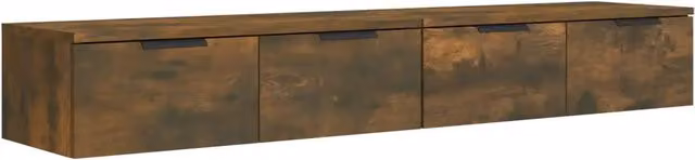Set di 2 pensili da parete moderni HELLOSHOP26 in legno composito marrone, L: 68 cm, P: 30 cm, H: 20 cm