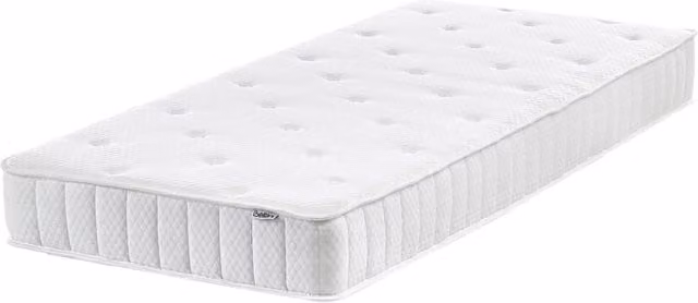 Materasso Singolo Beliani con Molle Pocket, Bifacciale in Tessuto Bianco, Rigidità Media H3, L 80 cm x P 200 cm