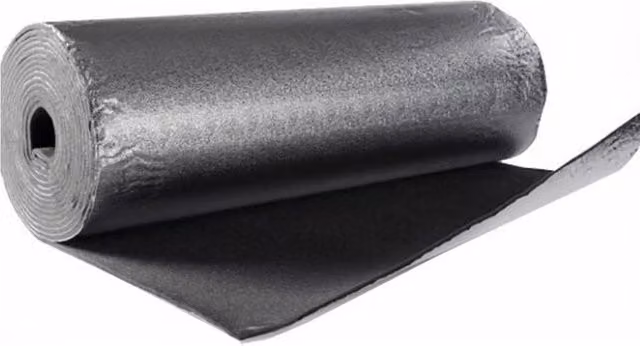 Rotolo Termoisolante Geko in Poliuretano Espanso Autoestinguente con Foglio di Alluminio Bucciato Spessore: 9 mm, Larghezza: 100 cm, Lunghezza: 10 m, Colore: Arancione