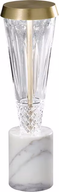 Italamp Adele Lampada da tavolo dimmabile in metallo oro/ottone e vetro trasparente con luce LED warm white