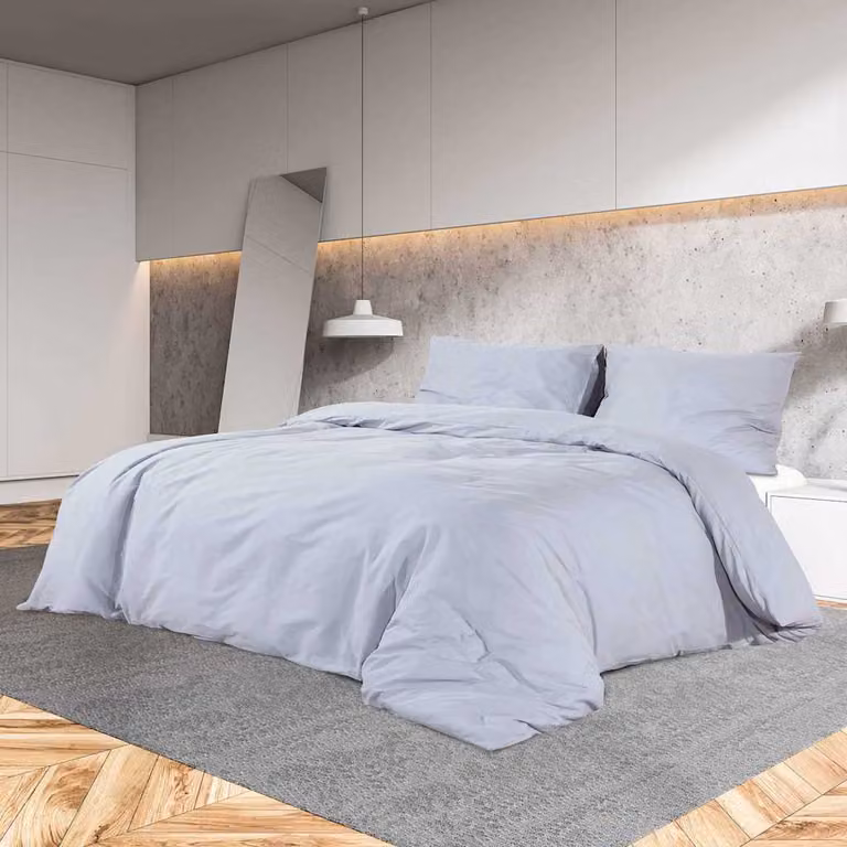 Set Copripiumino e Federe vidaXL in Cotone Grigio 200x200 cm