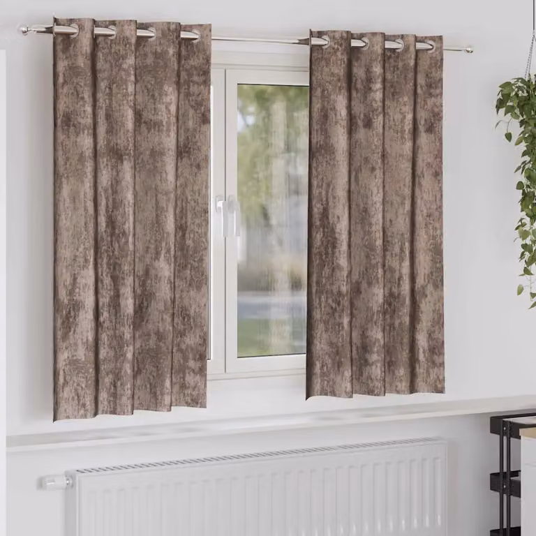 Set di 2 tende in velluto vidaXL color cappuccino, oscuranti e termoisolanti, L: 175 cm x H: 140 cm
