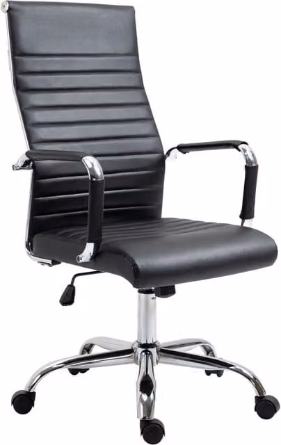 Sedia da Ufficio Executive XYLO Girevole con Schienale Alto, Braccioli Regolabili e Rivestimento in Similpelle Nero, L/P/H: 62 x 54 x 114 cm