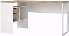 Scrivania Angolare Function Plus Idroweb Moderna in Legno Bianco e Quercia con Finitura Opaca