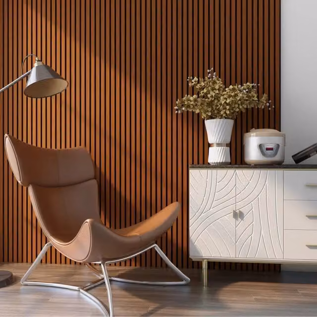 Set di 12 Pannelli Fonoassorbenti Decorativi con Effetto Legno Marrone NEU.HOLZ