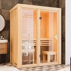 Sauna finlandese Ava di Piscine Italia in legno di abete color marrone L/P/H: 155 x 122 x 198 cm