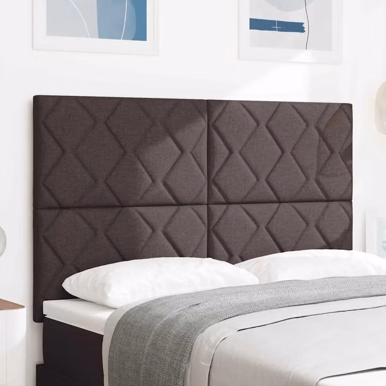 Testiera per letto vidaXL in tessuto grigio con illuminazione LED integrata e porta di ricarica USB, Larghezza: 144 cm