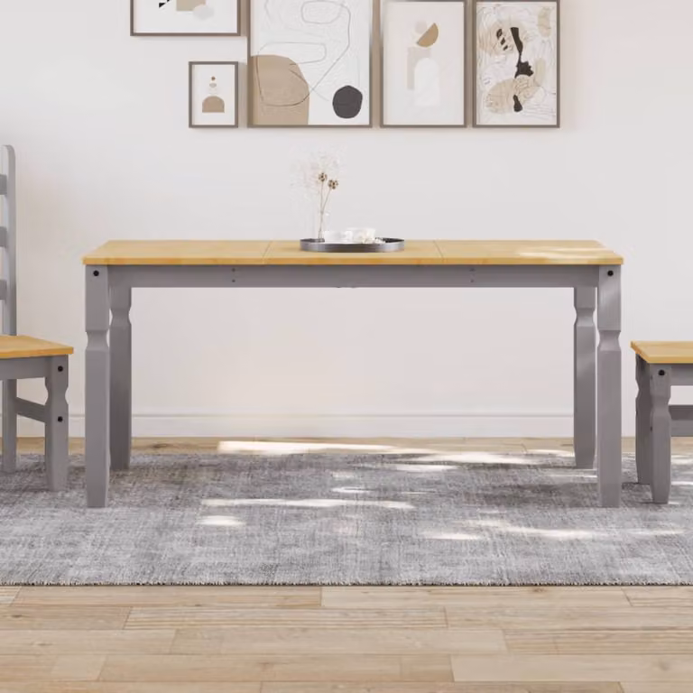 vidaXL Tavolo da Pranzo Corona in Legno Massello di Pino Cerato, L/P/H: 160 x 80 x 75 cm