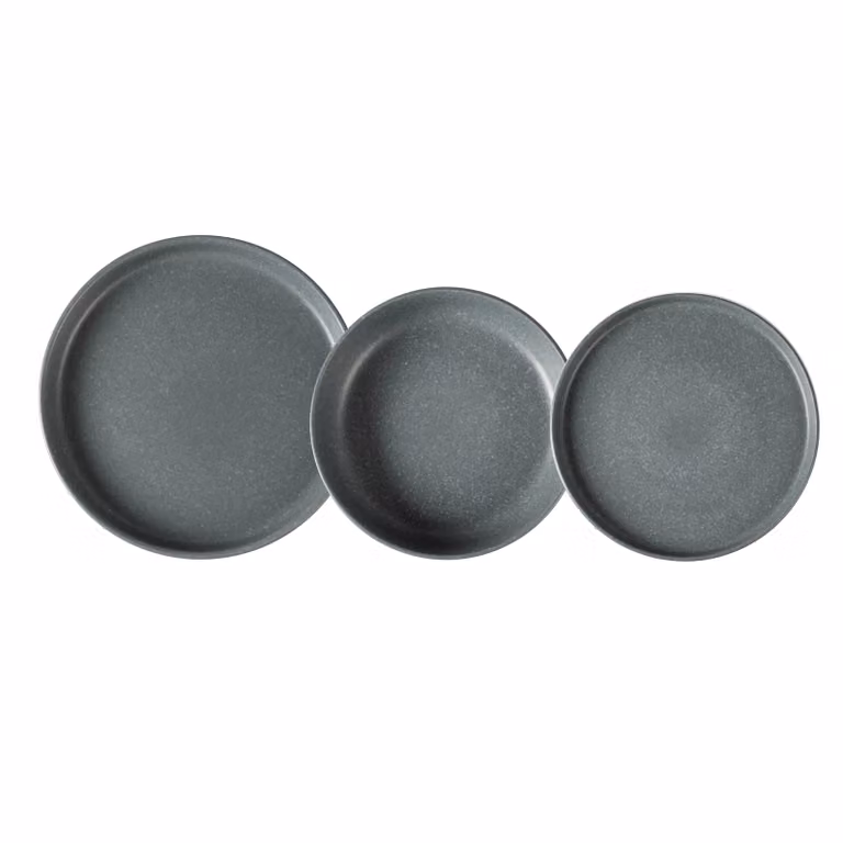 Servizio di piatti Nordica Gusto Casa in stoneware grigio, 18 pezzi