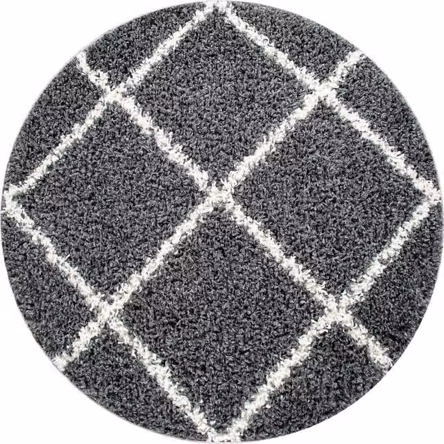 Tappeto shaggy Kalea antracite rotondo diametro: 200 cm