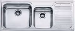 Lavello a 2 vasche Franke in acciaio inox spazzolato argento L: 116 cm, P: 50 cm