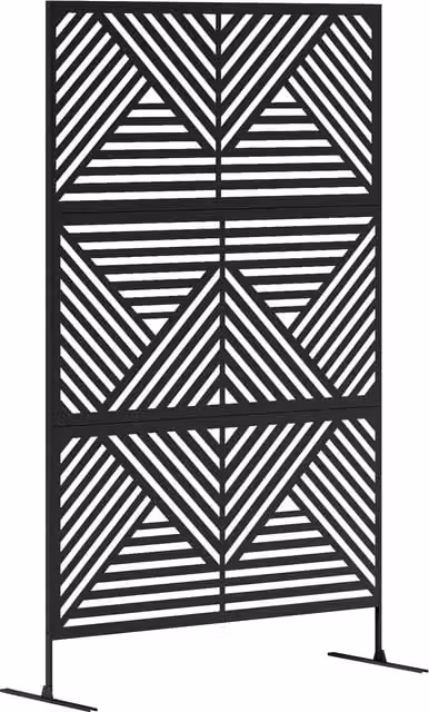 Separé divisorio da esterno decorativo e traliccio per rampicanti Outsunny in acciaio, Nero, L: 122 cm, P: 45 cm, H: 198 cm