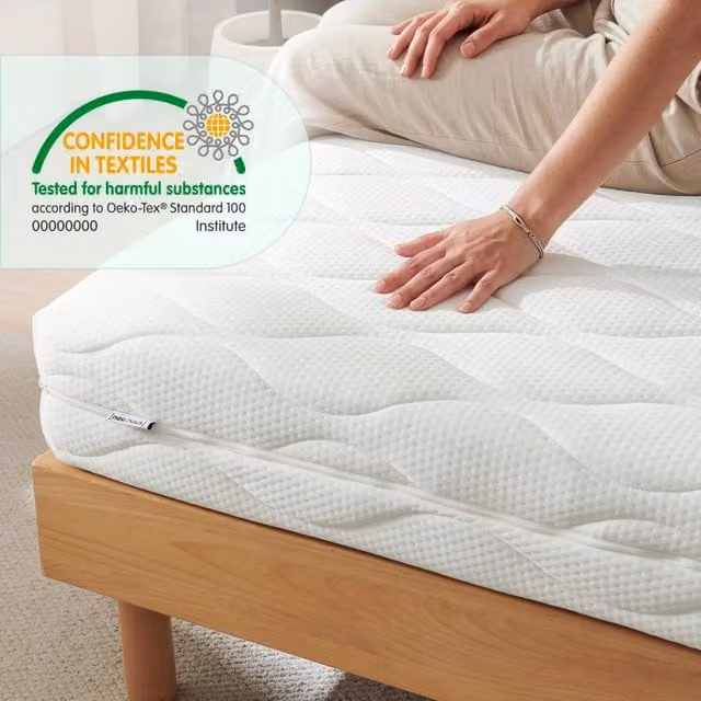 Materasso in schiuma fredda neu.haus bianco con coprimaterasso rimovibile e regolazione della temperatura L: 200 cm, P: 90 cm, H: 16 cm