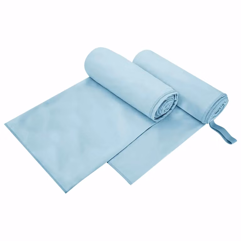 Set di 2 asciugamani sportivi in microfibra vidaXL, blu, 200 x 100 cm