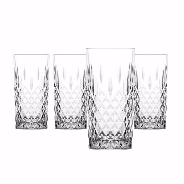 Set di 4 bicchieri tumbler Odin Drink in vetro trasparente Lav da 35,6 cc