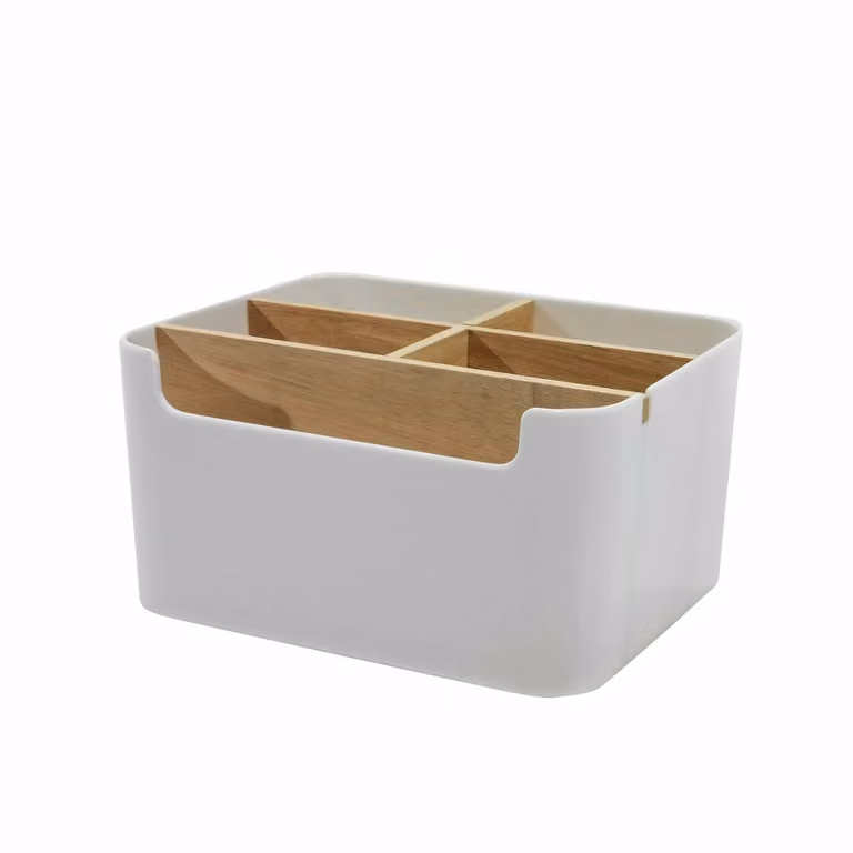 Organizer Portaoggetti VESTIAMO CASA con 5 scomparti, colore bianco, L: 18,3 cm, P: 14,8 cm, H: 9,3 cm
