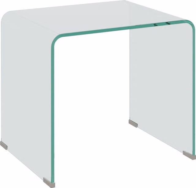 HOMCOM Tavolino da salotto moderno in vetro trasparente, L 50 cm x P 40 cm x H 45 cm