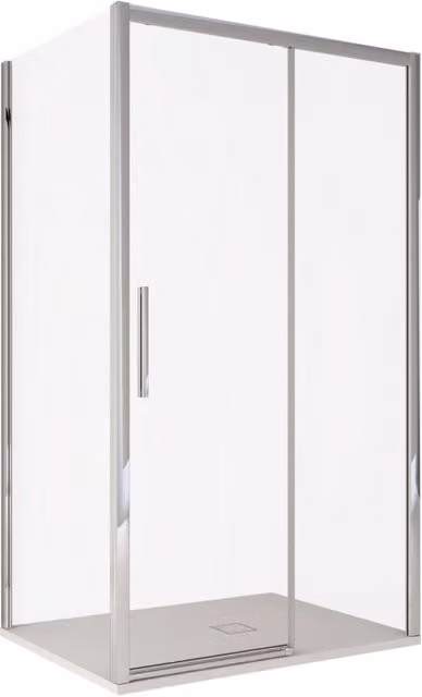 Box doccia rettangolare Olimpo Docce Lagoa Duo con cristallo da 6mm e scorrimento, trasparente, L: 100 cm, P: 70 cm, H: 195 cm