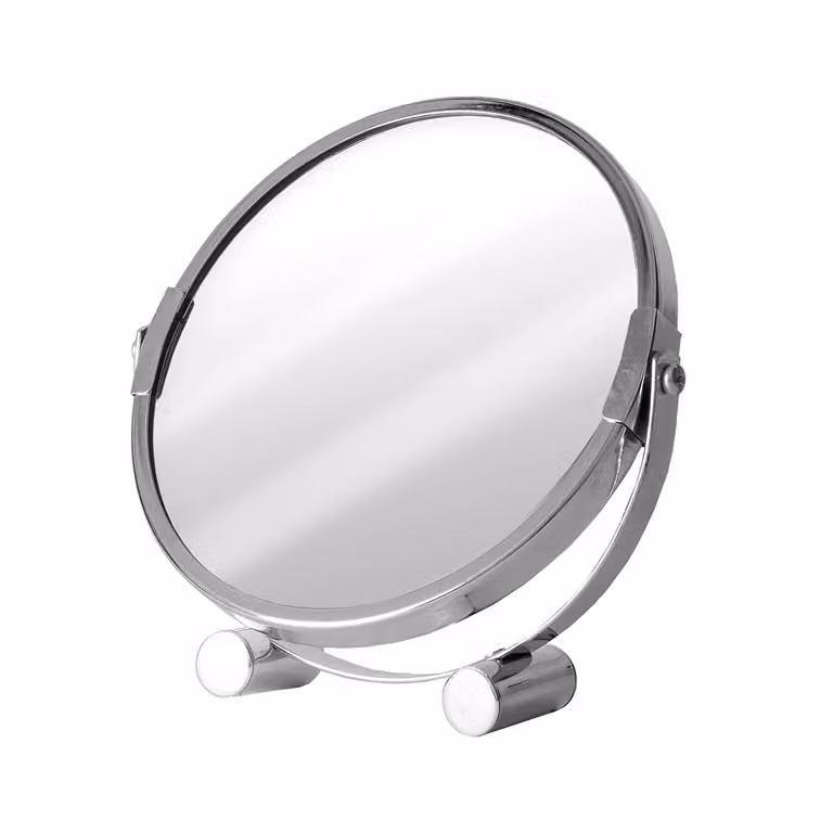 Specchio Ingranditore Doppio Vestiamo Casa, Argento, Diametro: 17 cm, Altezza: 18 cm