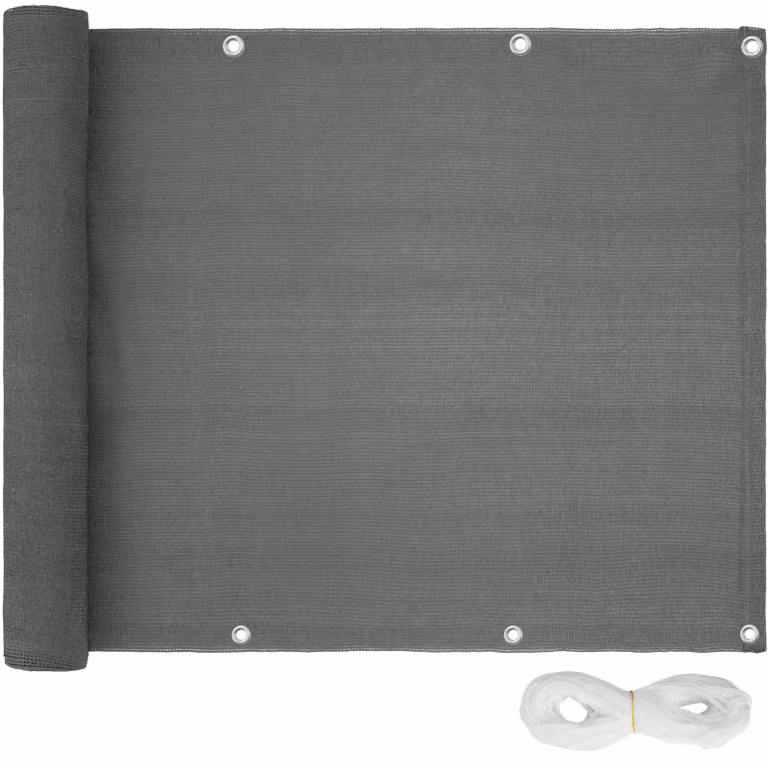 Telo frangivista per balcone tectake in HDPE opaco, grigio, Altezza: 75 cm