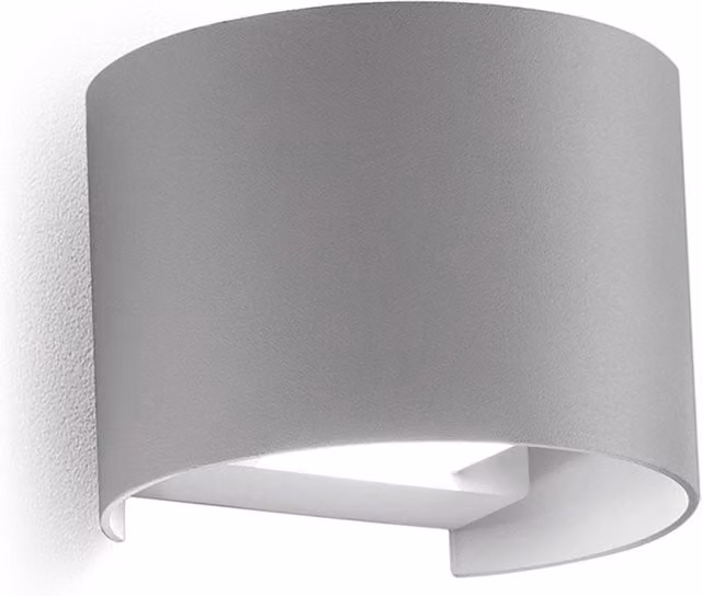 Applique da esterno Gea Henk in metallo con LED regolabile, disponibile in bianco o grigio, protezione IP54 per giardino
