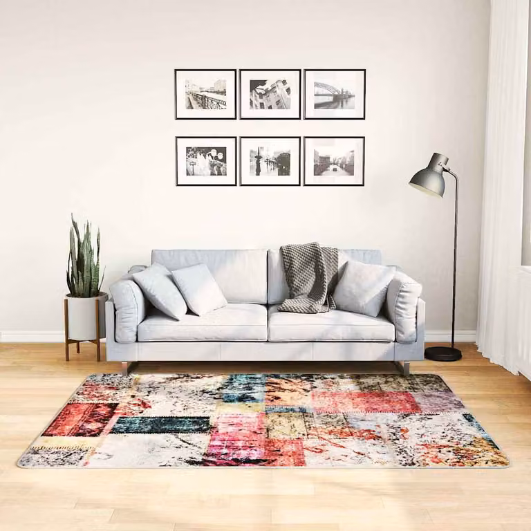 vidaXL Tappeto Patchwork Lavabile Multicolore L: 120 cm, P: 180 cm