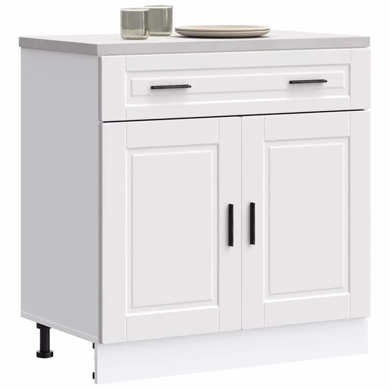 Base da cucina moderna vidaXL in legno e MDF bianco opaco L: 46 cm, P: 25 cm, H: 81,5 cm
