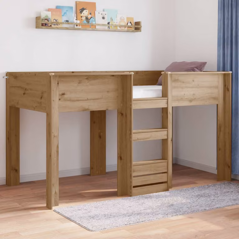 Letto a Castello per Bambini vidaXL in Legno Rovere Marrone L 200 cm x P 100 cm x H 190 cm