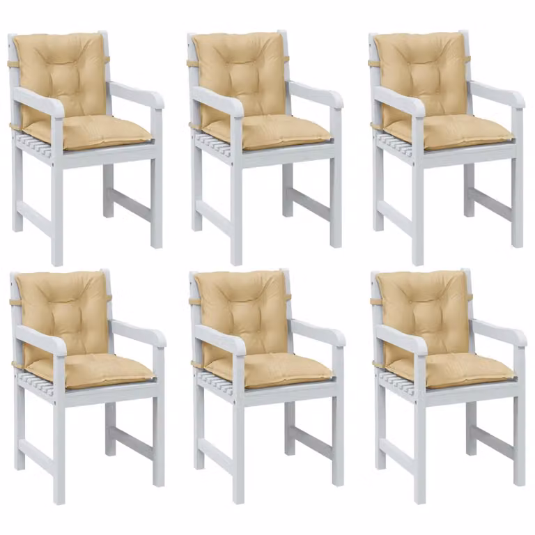 Set di 6 cuscini per sedia vidaXL beige mélange in tessuto resistente ai raggi UV e antiscivolo L 100 cm, P 50 cm, H 7 cm