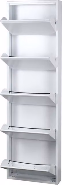 Scarpiera in acciaio Sarmog Bianco Acciaio con scomparti basculanti H 168 cm x L 50 cm x P 14 cm