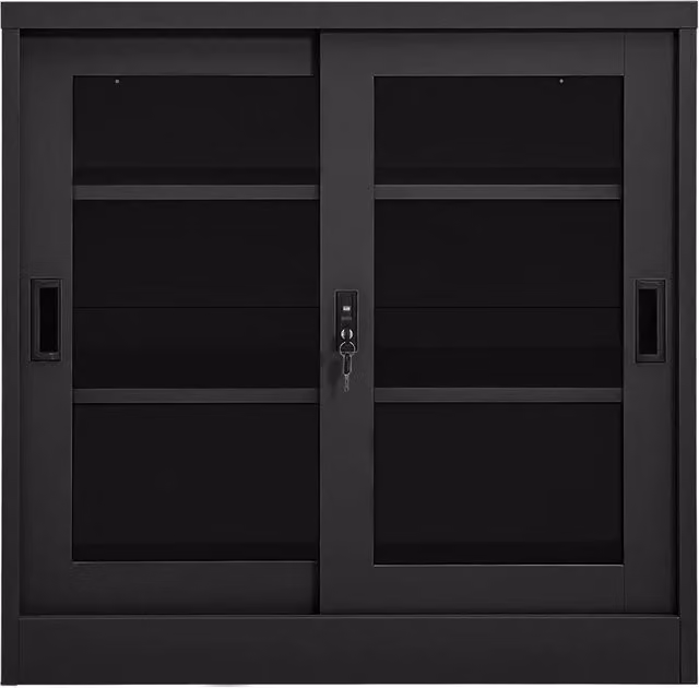 Armadio moderno vidaXL con ante scorrevoli in vetro e metallo, colore antracite, L 90 cm x P 40 cm x H 90 cm