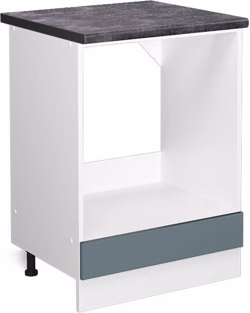 Mobile per forno da incasso Vicco R-Line Grigio-blu/Bianco con piano Antracite, L: 60 cm, H: 81,6 cm