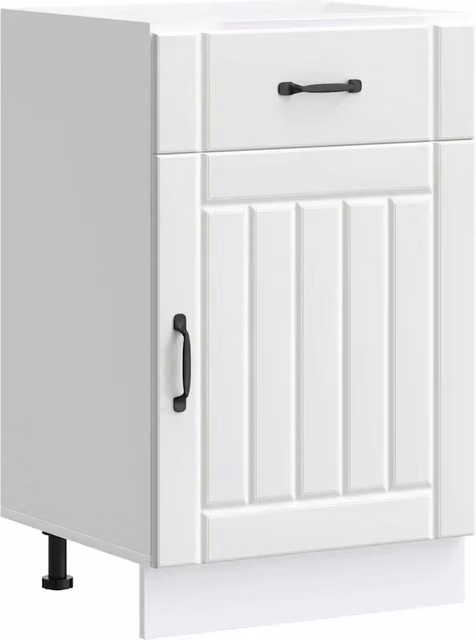 Mobile base da cucina moderno HELLOSHOP26 in legno composito bianco opaco L/P/H: 50 x 46 x 81,5 cm