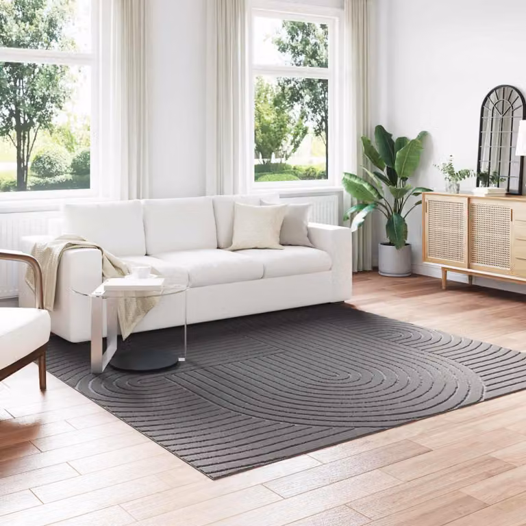 Tappeto vidaXL PALMERAS Antracite per interno ed esterno, quadrato, lavabile e antiscivolo, L/P: 240 x 240 cm