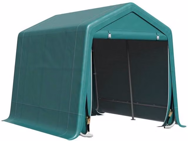 Carport Outsunny per auto, moto e attrezzature in metallo e poliestere, colore verde, L/P/H: 240 x 200 x 202 cm