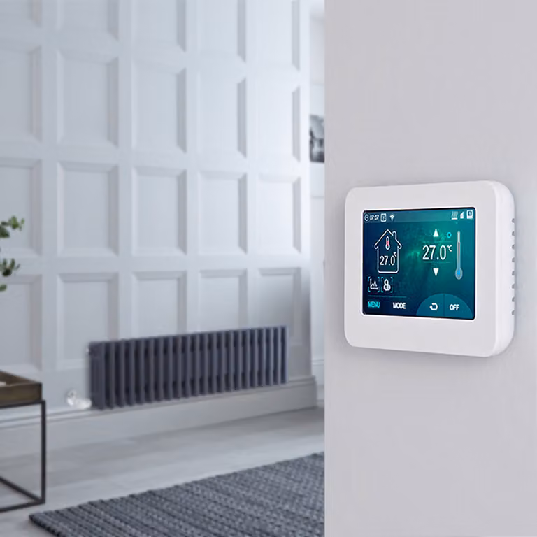 Radiatore Elettrico Regent Antracite a 3 Colonne Orizzontale con Termostato Wi-Fi Touchscreen L: 101 cm, H: 30 cm