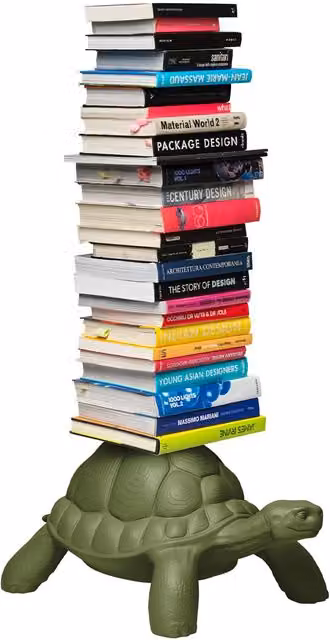 Libreria Turtle Carry Qeeboo colore verde