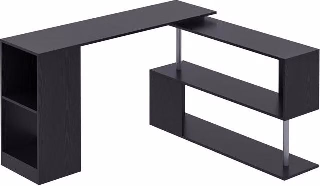 Scrivania Angolare Salvaspazio Xylo in Legno Nero L/P/H: 140 x 120 x 78 cm