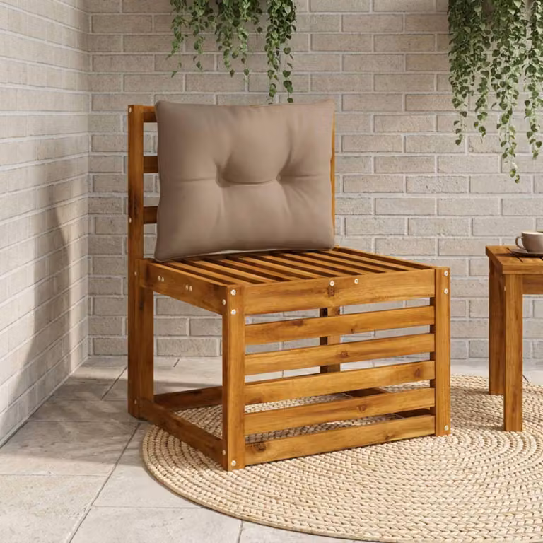 Cuscino per schienale vidaXL PUTTEN in 100% poliestere, colore tortora/beige/grigio