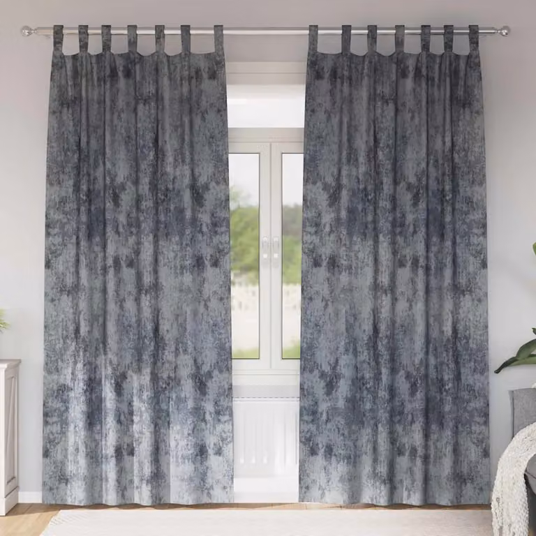 Set di 2 tende in velluto vidaXL, oscuranti e termoisolanti, colore grigio argento, H: 225 cm x L: 140 cm