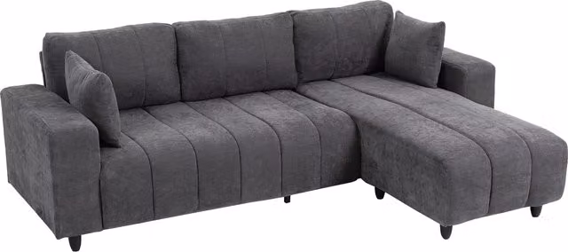 Divano angolare modulabile HOMCOM a 3 posti con penisola reversibile, grigio, L 242 cm