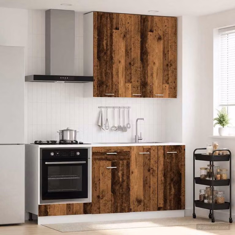 vidaXL Unità Cucina LYON 5 Pezzi Moderna in Legno e MDF Colore Marrone