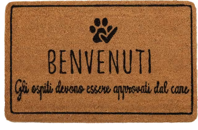 Zerbino con scritta Cane in fibra di cocco marrone L: 70 cm, P: 40 cm, H: 1,5 cm