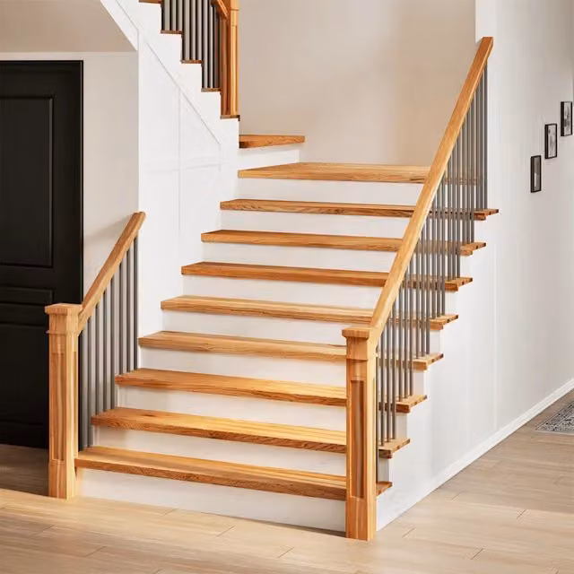Set di 20 gradini in legno massello di rovere color marrone chiaro VIDAXL L: 110 cm, P: 30 cm, H: 2 cm