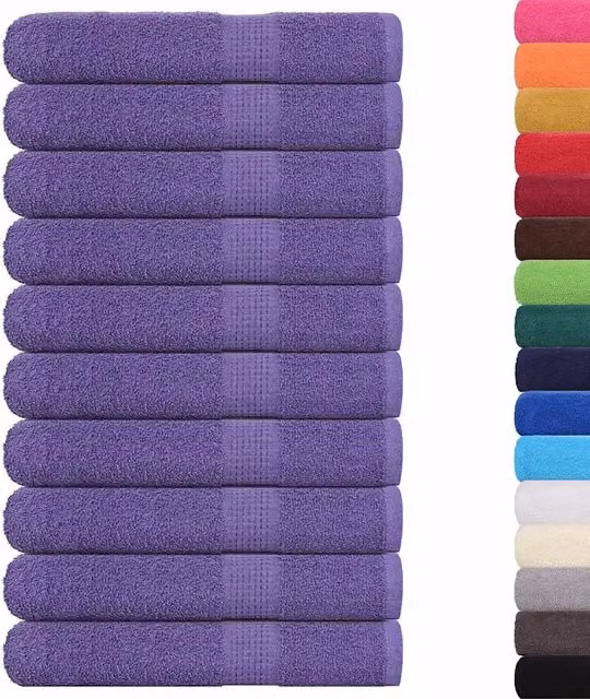 Set di 10 asciugamani da bagno FROGN in cotone spugna viola, L 100 x P 200 cm, 360 g/m2