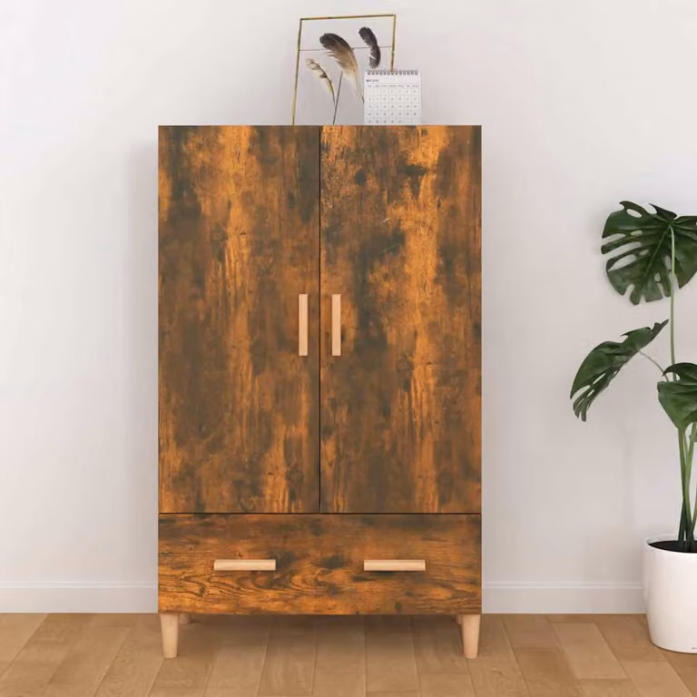 Credenza vidaXL in legno multistrato color rovere fumo, L 70 cm x P 31 cm x H 115 cm