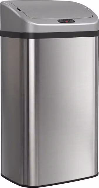 Pattumiera con Sensore HOMCOM da 48L in Acciaio Inox Argento con Chiusura Morbida e Superficie Anti-impronte