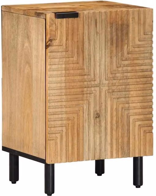 Mobiletto da bagno moderno HELLOSHOP26 in legno di mango marrone con ante a battente, L 38 cm x P 33,5 cm x H 58 cm
